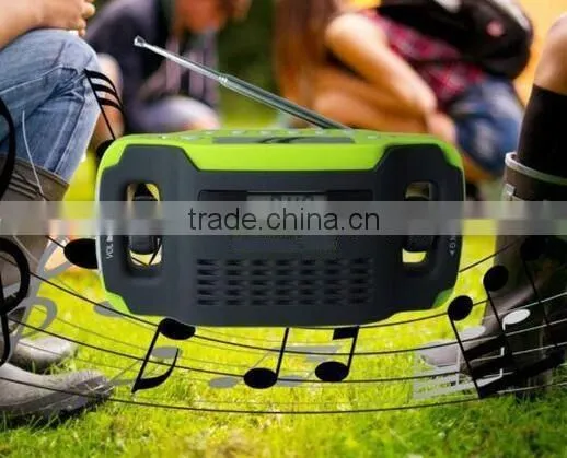 hight quality low price crank hand solar powered radio AM/FM
