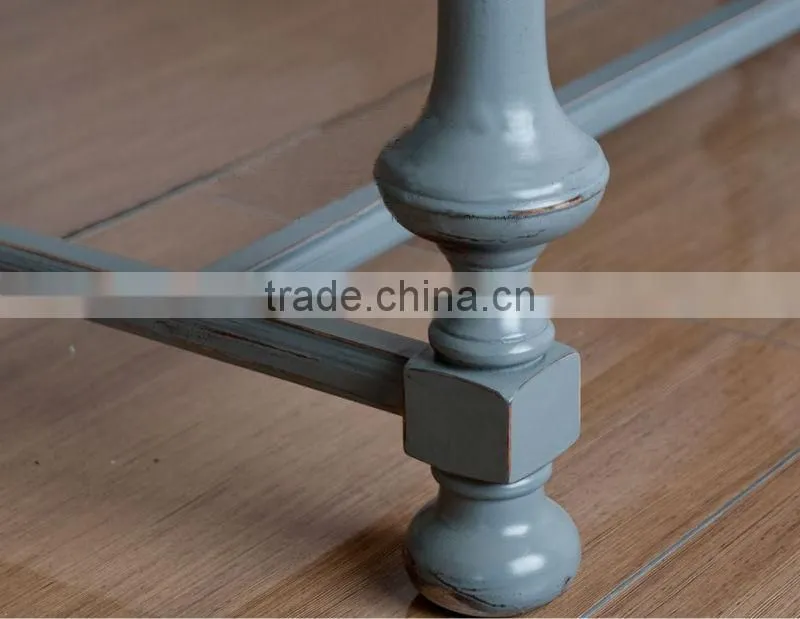 Spanish style wooden rectangular living room console table with antique finishing workmanship