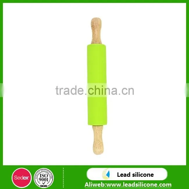 No-stick Silicone Rolling Pin With Wooden Handle