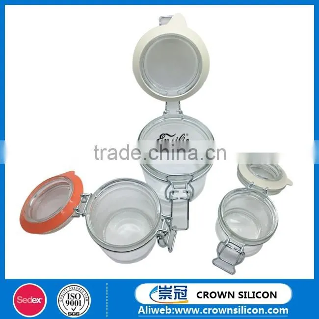 80ml 300ml 350 glass storage jar sealed cans with silicone seal rign