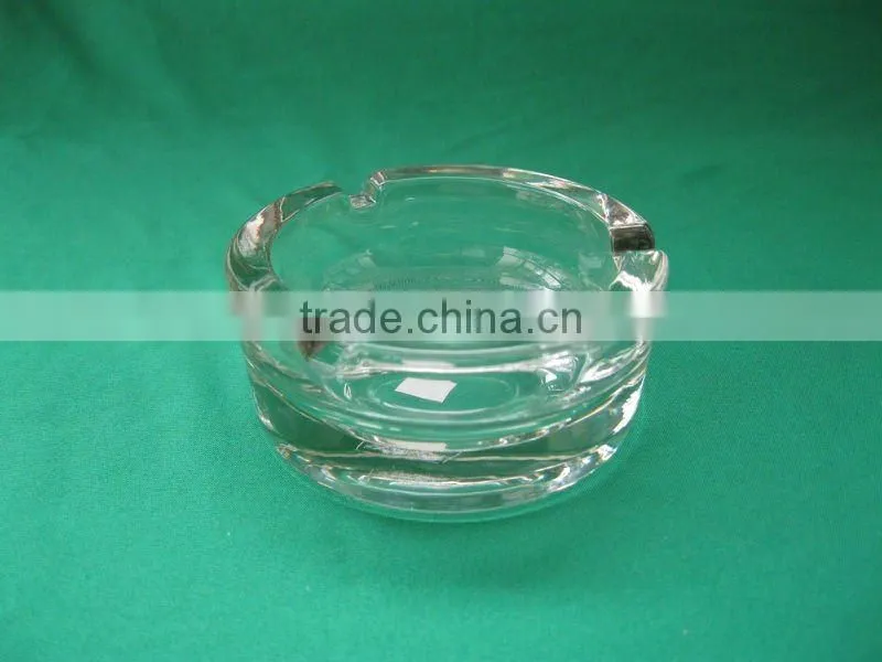 glass ashtray,round ashtray with decal,glassware