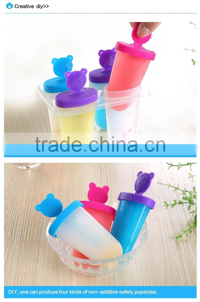 High quality setof4 New pp ice cream mold and transparnt body ice machine