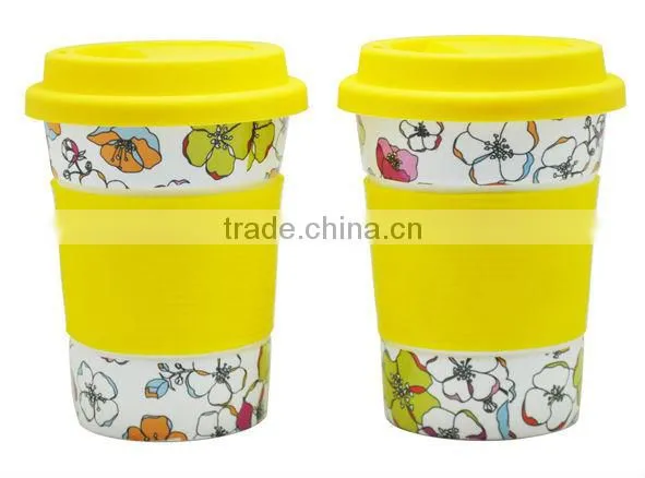 Bamboo Fiber Coffee mug with silicone band