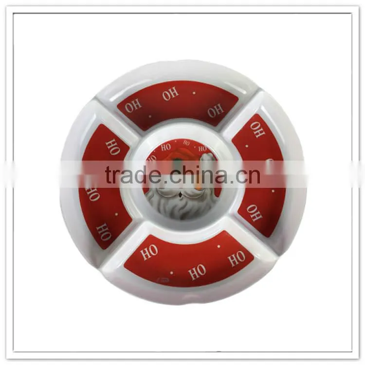 Fiestaware family use tableware chips dish five divider red round xmas plates