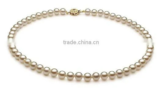 23 inches AAAA 7.5-8mm white color Akoya pearl beads necklace