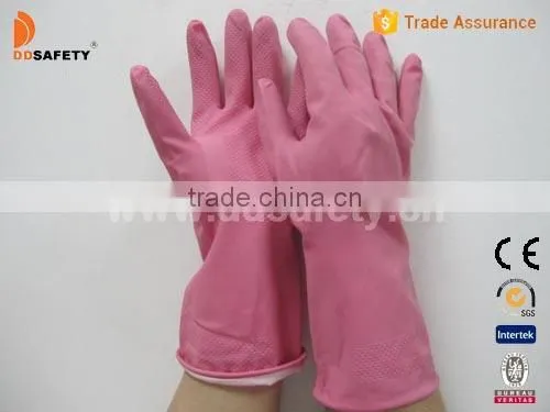 Hot Sale Pink Rubber Latex Household Gloves