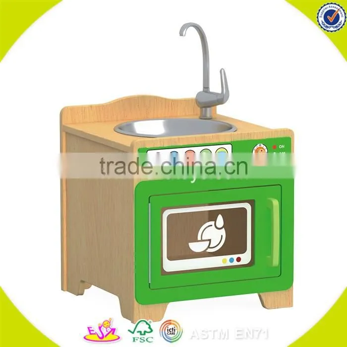 Wholesale preschool kitchen furniture toy, wooden pretend kitchen toy, best design children wooden pretend kitchen toy W10C273