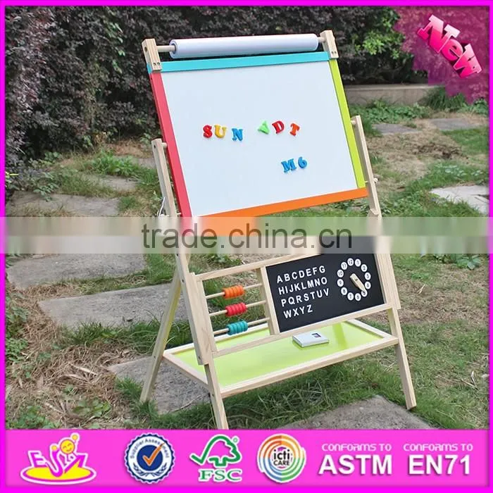 2016 new design double-sided children wooden adjustable drawing board W12B103
