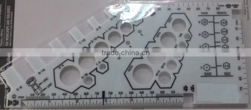 Nut and Bolt Gauge with Patent for Measuring Tool