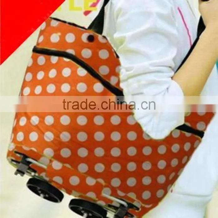 Large Size Folding Shopping Trolley On Wheel Luggage Bags Convenient