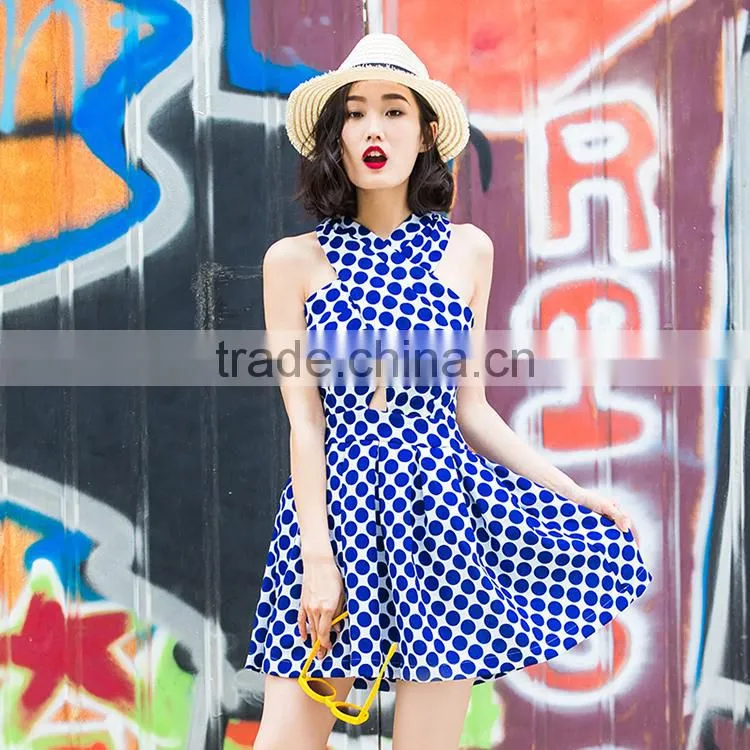 wholesale fashion hot sexy women beach party dresses , lasted designs of halter casual lady summer dress