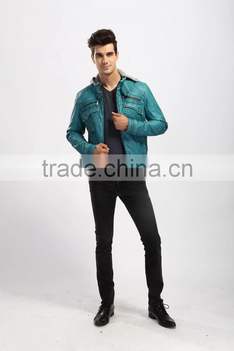 2017 Mens Quilted Fashion Leather Jacket