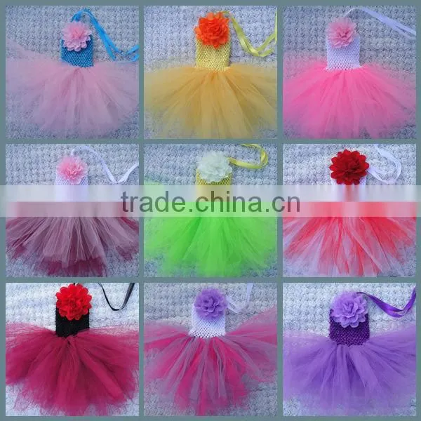 factory directly handmade sleeveless chiffon tutu shirt for babies