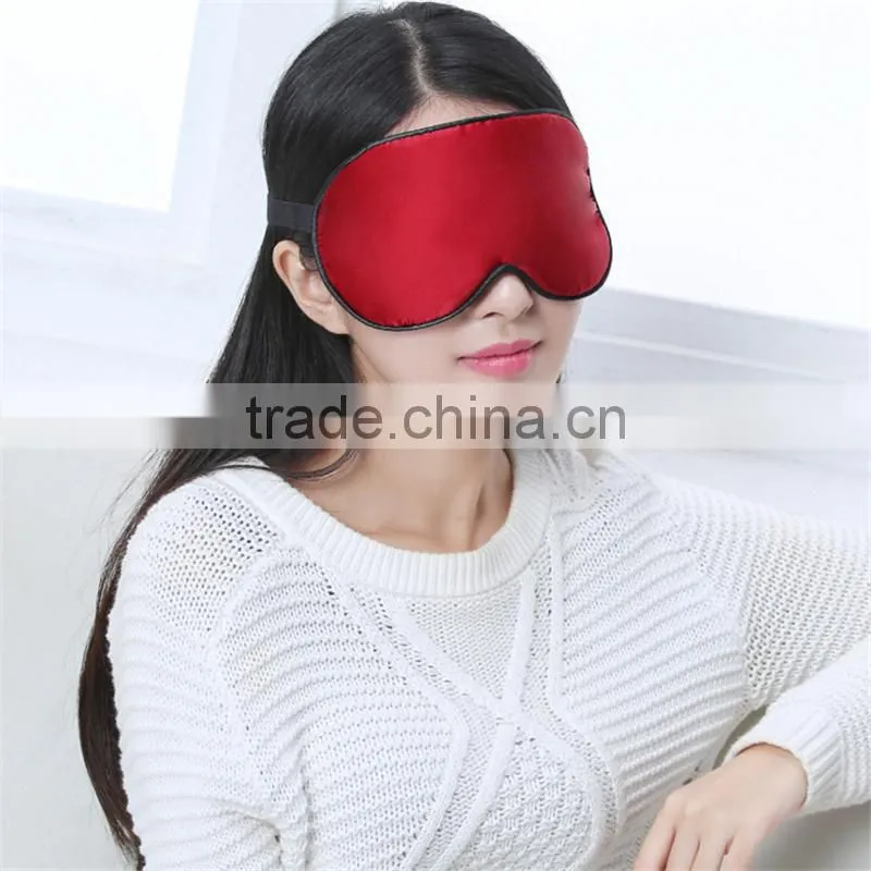 Custom made double layer solid color Plush silk eye mask, silk shading sleeping eye mask