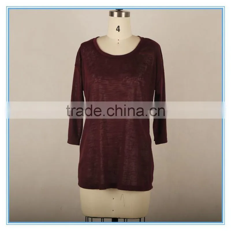 Ladies Sexy Fashion Blouse Back Lace Design Long Sleeve Korean Blouse