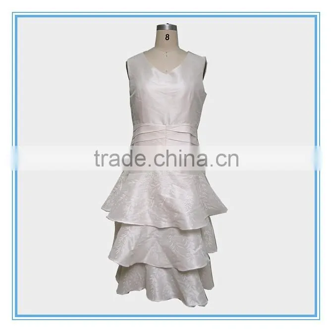 Fashion Business Suit 3/4 Sleeve Bolero+Dress Suit Flare Embroidery Skirt Sweep