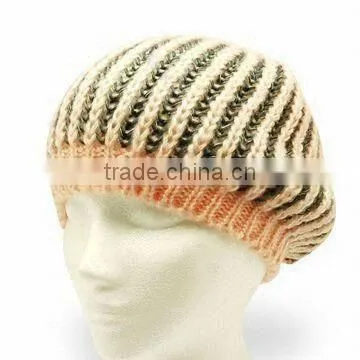 Women's Knitted Winter Hat, Made of Acrylic Material, Various Colors and Sizes are Available