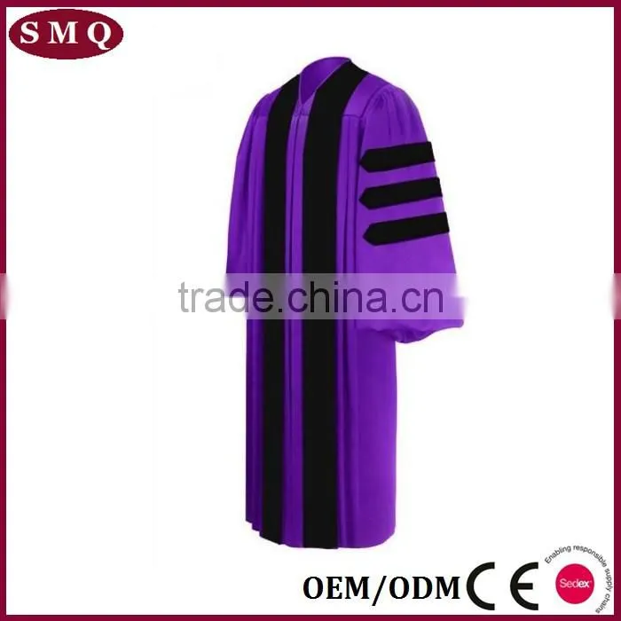 Wholesale high quality academic robes doctoral graduation gown