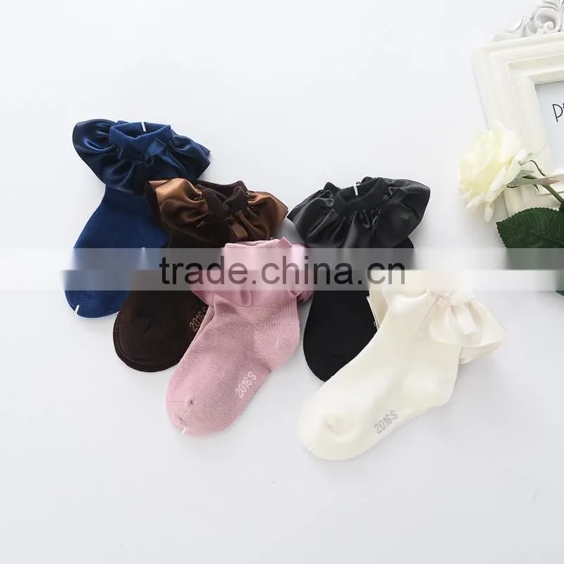 Designer hot sell ribbon lace baby socks