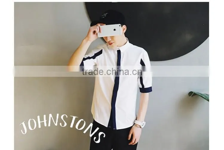 Seven men solid color shirt sleeve shirt