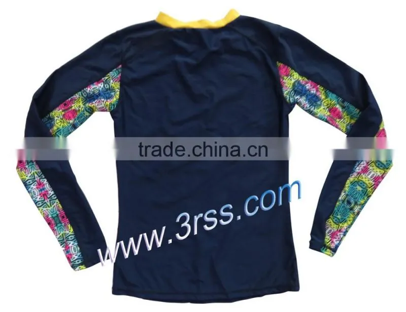 men long sleeve printed custom rash guard with UPF50+
