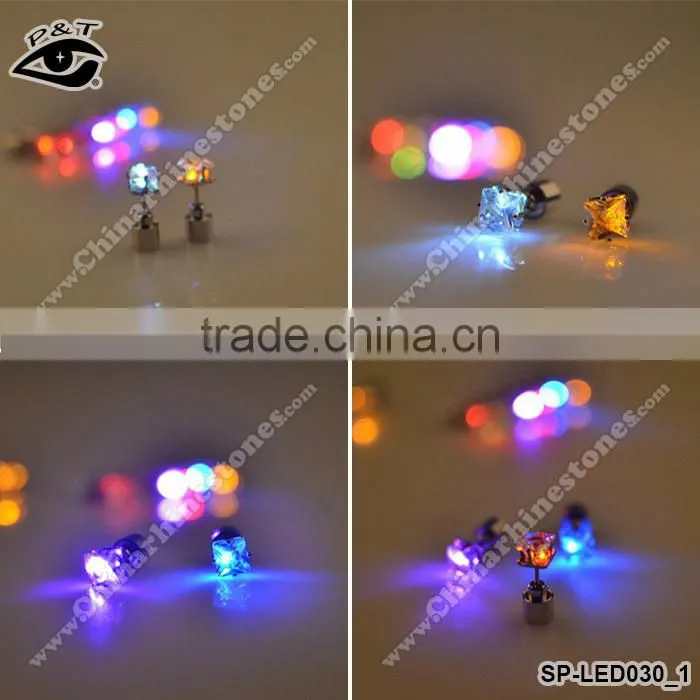 LED Earring Light Up Earring Square Studs Led Light Earring For Party