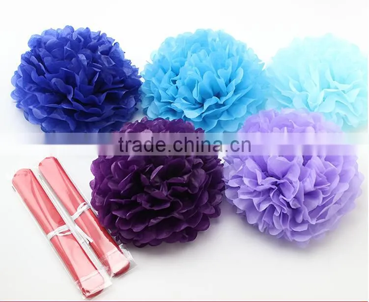Beautiful colored tissue paper pompoms for party decoration