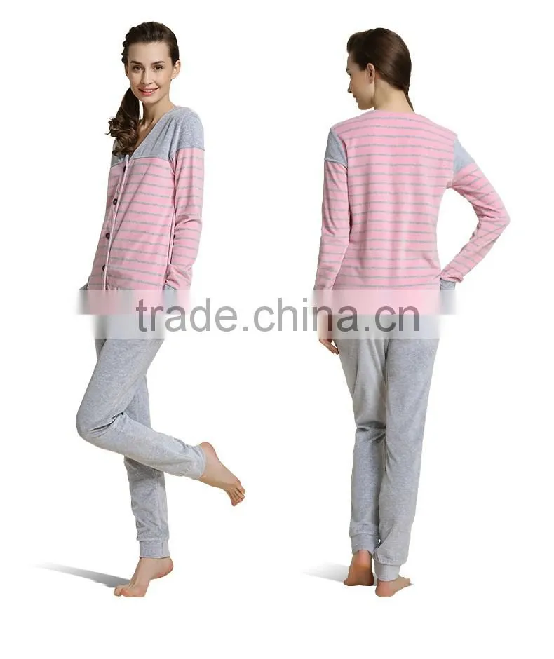 Logo printed dissimilarity Qianxiu cozy winter cotton lady sleepwear