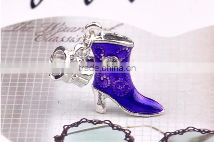 Enamel High Heel Shoes Pendant Bead Hanging Dangle Charm