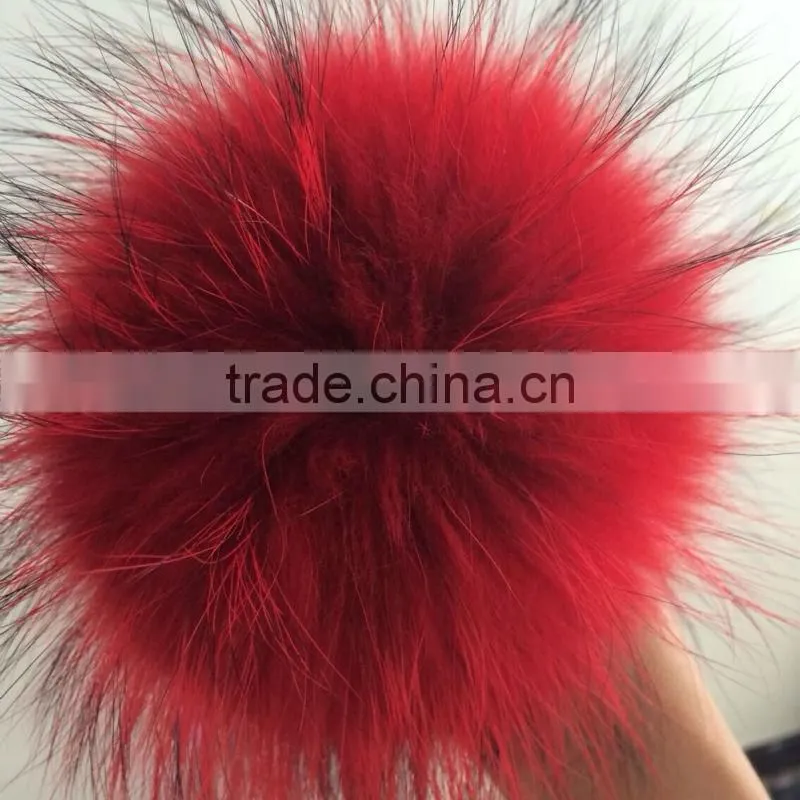 YR892 Hot Sale 12cm Diameter Colorful Raccoon Fur Ball