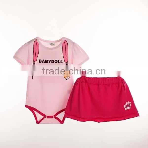 2016 summer 2pcs navy style miniskirt jumpsuit baby girl romper