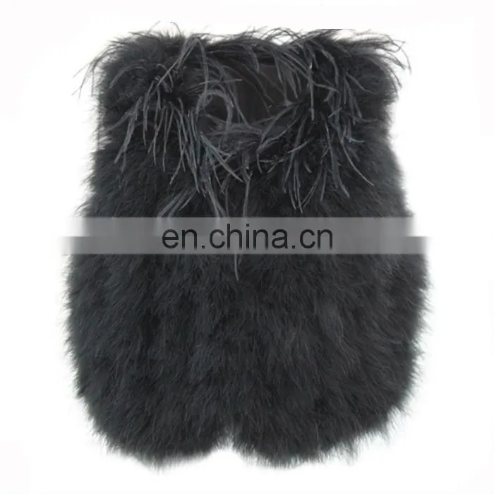 Genuine turkey feather with ostrich feather women's vest