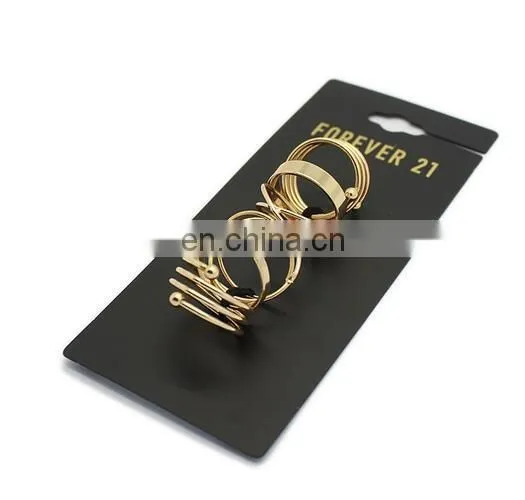 Punk Gold Silver Stack Above Knuckle Ring Band Midi Finger Rings Set 6PCS/Set