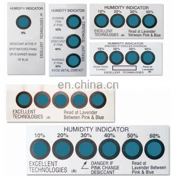 OEM free sample cobalt&cobalt free humidity indicator card