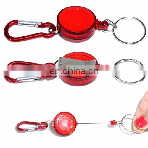 ABS Material ID Retractable Badge Holder Reel with Carabiner