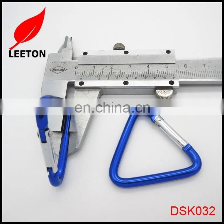 Factory supply aluminum triangle carabiner hook keychain