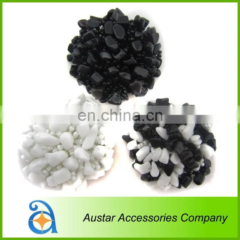 Black beads handmade decorative button