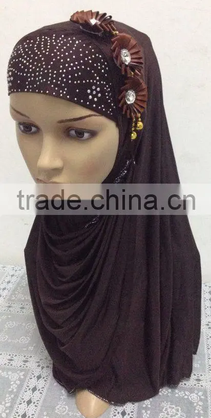 A578 New 3 flowers lady's muslim long one piece hijab
