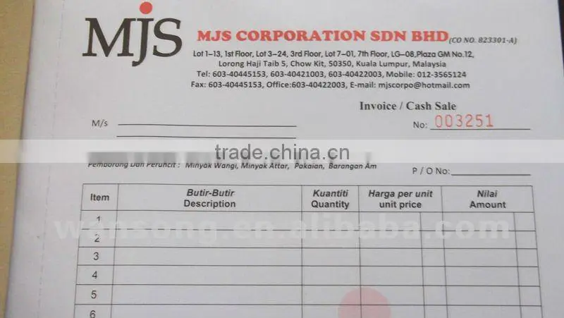 Custom design book, paper invoice and bill printing