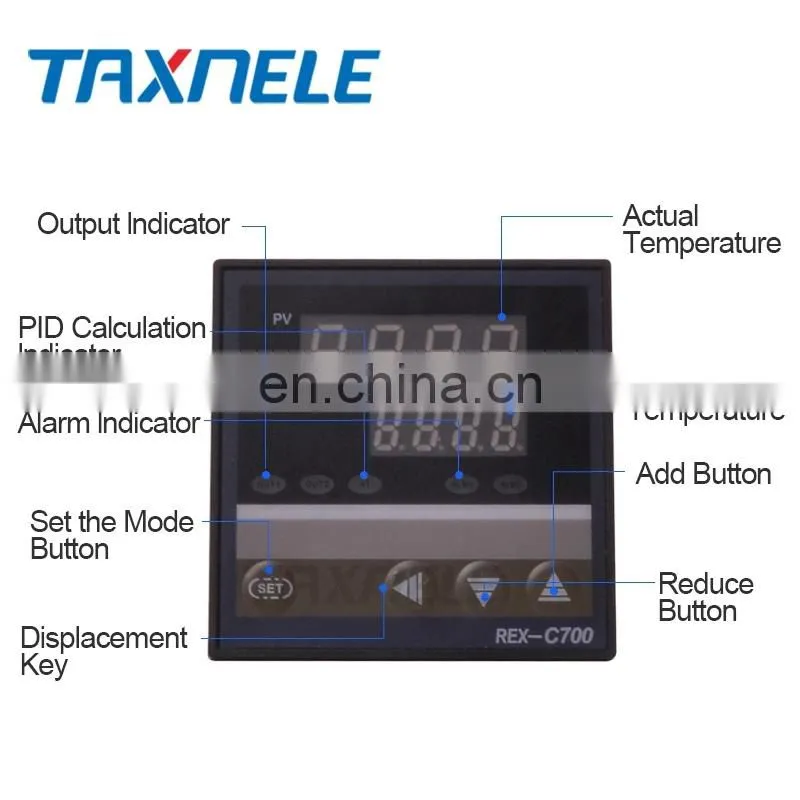 Digital PID REX-C700 Temperature Controller + SSR Relay 40A + K Thermocouple + Heat Sink ,PID Controller Thermostat SSR Output