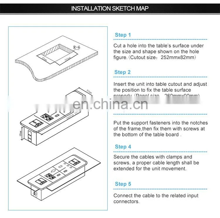 Hotel/Office/Conference Room Multimedia Power Network Panel table Socket
