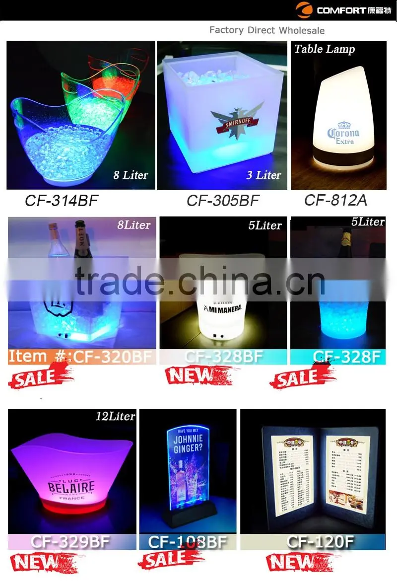 Newest plastic rechargeable acrylic led menu holder