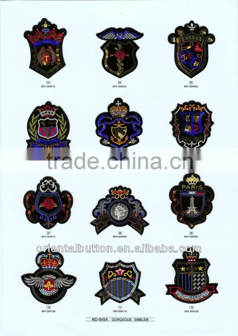 Top quality unique design fashion garments embroidery applique
