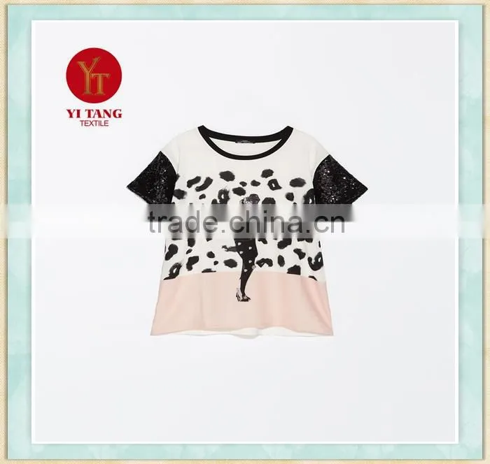 Fashion four square t shirt for women low price