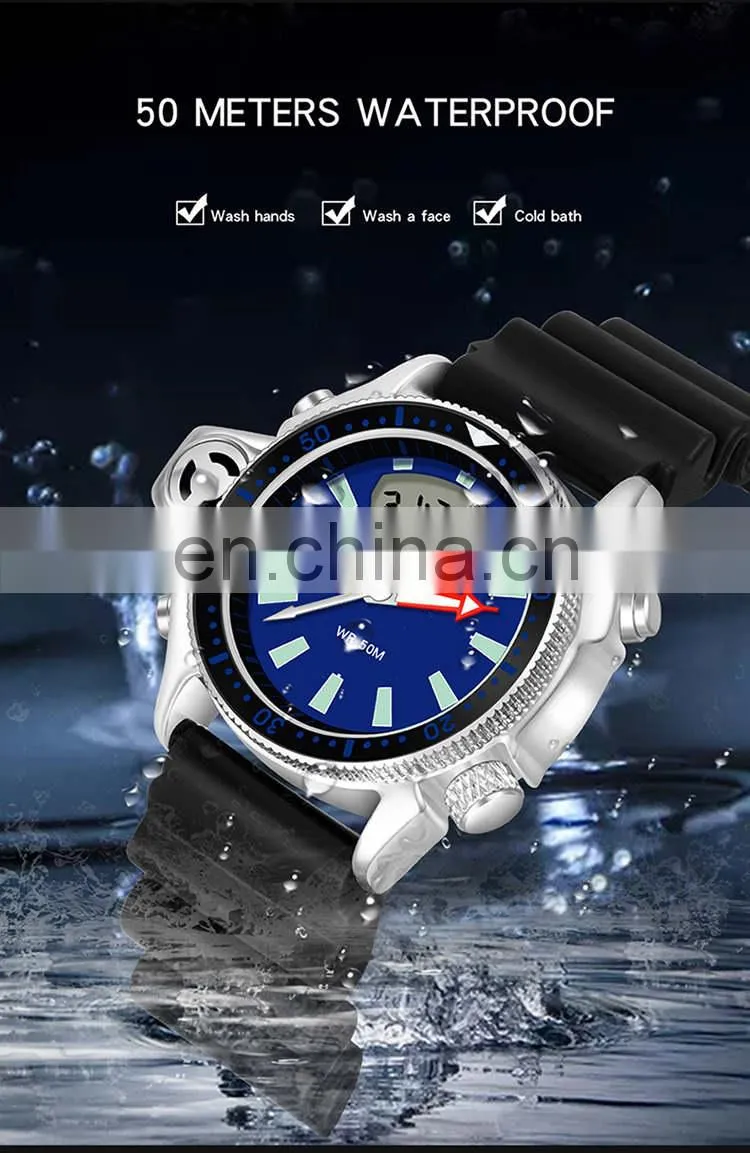 Sanda 3008 New Retro Men Digital Wristwatch Clock Luminous Chronograph Designer Brand Watches