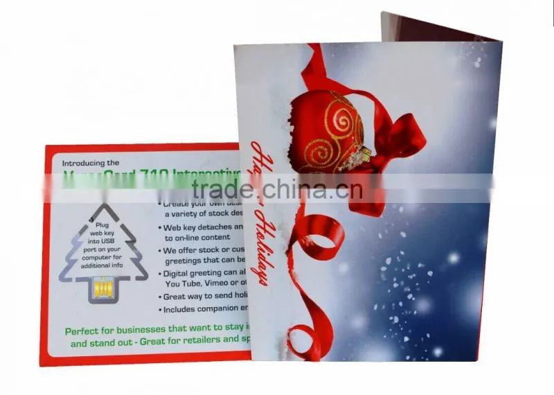 2014 New China products for sale Best Christmas gift paper greeting webkey card
