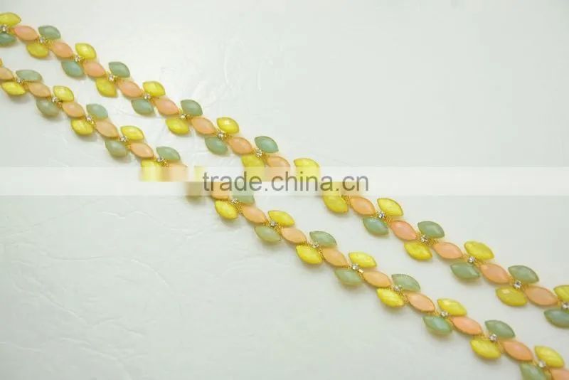 Gold Plating Jelly Color Stone Chain