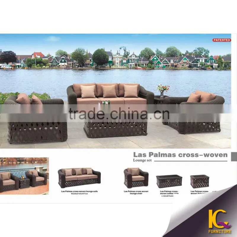 Cheap outdoor wicker furniture rattan sectional beds sofa with good service