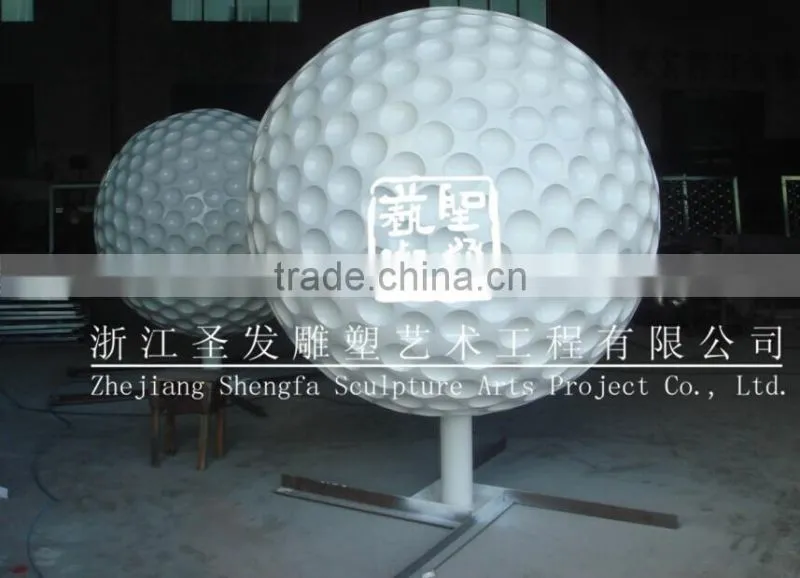 Stainless steel sphere sculpture golf sculpture metal golf sculpture