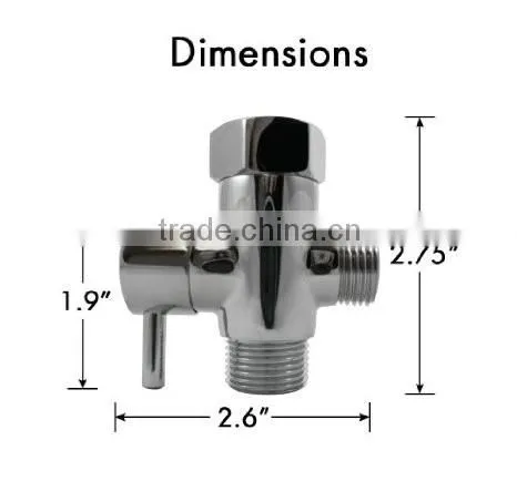 American Standard Chrome T-adapter with Shut-off Valve